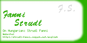 fanni strudl business card